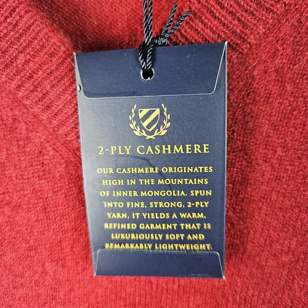 NWT CLUB ROOM Cashmere Sweater Vest Men's Size M red V-Neck 2-Ply $120